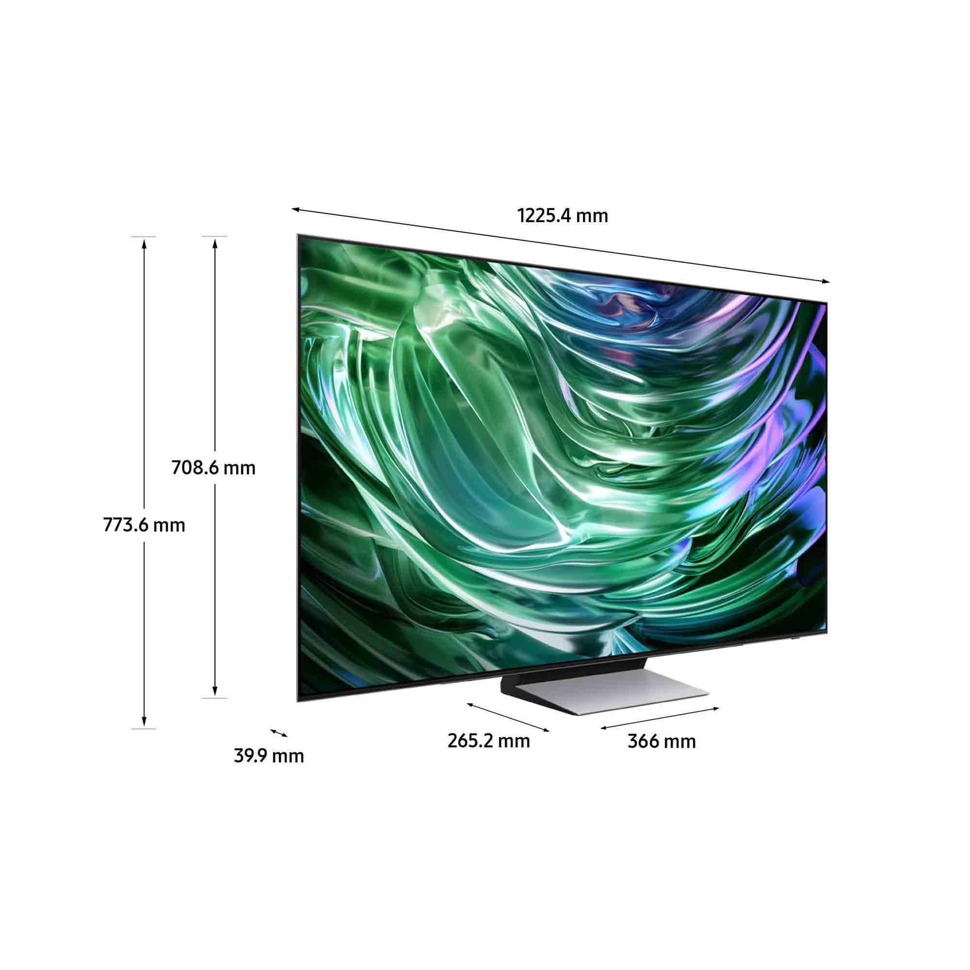 Samsung TV QE55S94DAEXZT OLED 4K, Smart TV 55" Processore NQ4 AI GEN2, Infinity One, DVBT-2, Q-Symphony & Dolby Atmos, compatibile con Bixby, Alexa e Google Assistant, Carbon Silver 2024