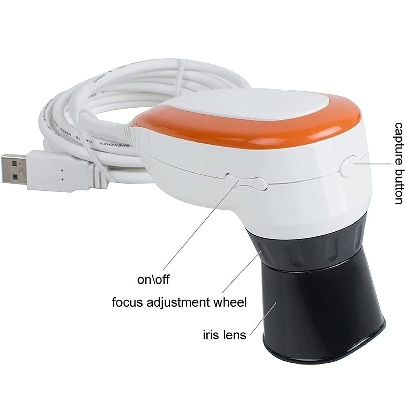 Caméra D'Ordinateur D'Iridologie,Analyseur De Lampe Gauche/Droitecaméra D'Ordinateur D'Iridologie D'Analyseur Usb2.0 Portable,Objectif D'Iris HD 30x