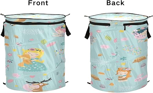 Miniatura 2 de Rack 15 galones plegable cesta de lavandería para niño Patrón infantil Hadas del bosque Bebé, cesto de ropa sucia para nia