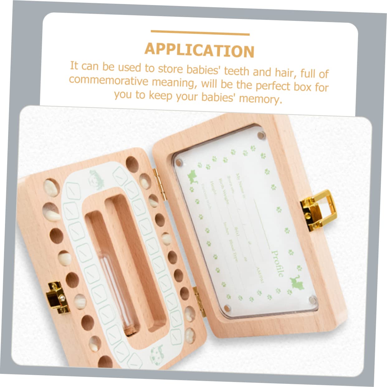 BESTonZON Caja De Almacenamiento De Dientes De Leche De Madera Para Niño Niña Organizador Portátil De Recuerdos Para Dientes y Cabello Infantil Significativo Para Bautizos y Cumpleaños