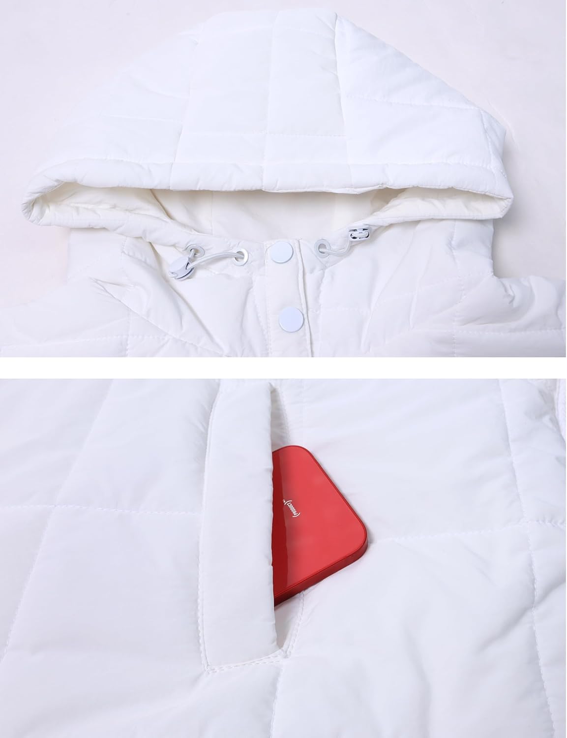 QIBABU Womens Oversized Hooded Puffer Jacket Lightweight Pullover Hoodies Quilted Dolman Long Sleeve Warm Winter Coat - Image 7