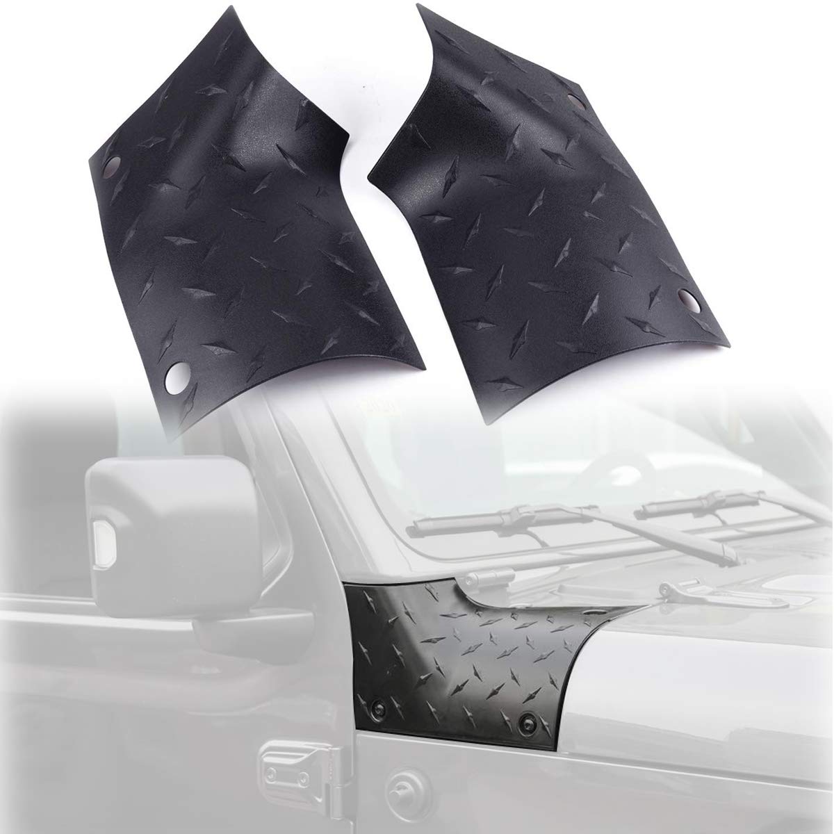 MOEBULBCowl Armor Cover Side Body Outer Cowling Armor Corner Guard for 2018 2019 Jeep Wrangler JL Sahara Sport Sports Rubicon & Moab - Pair (Textured Black)