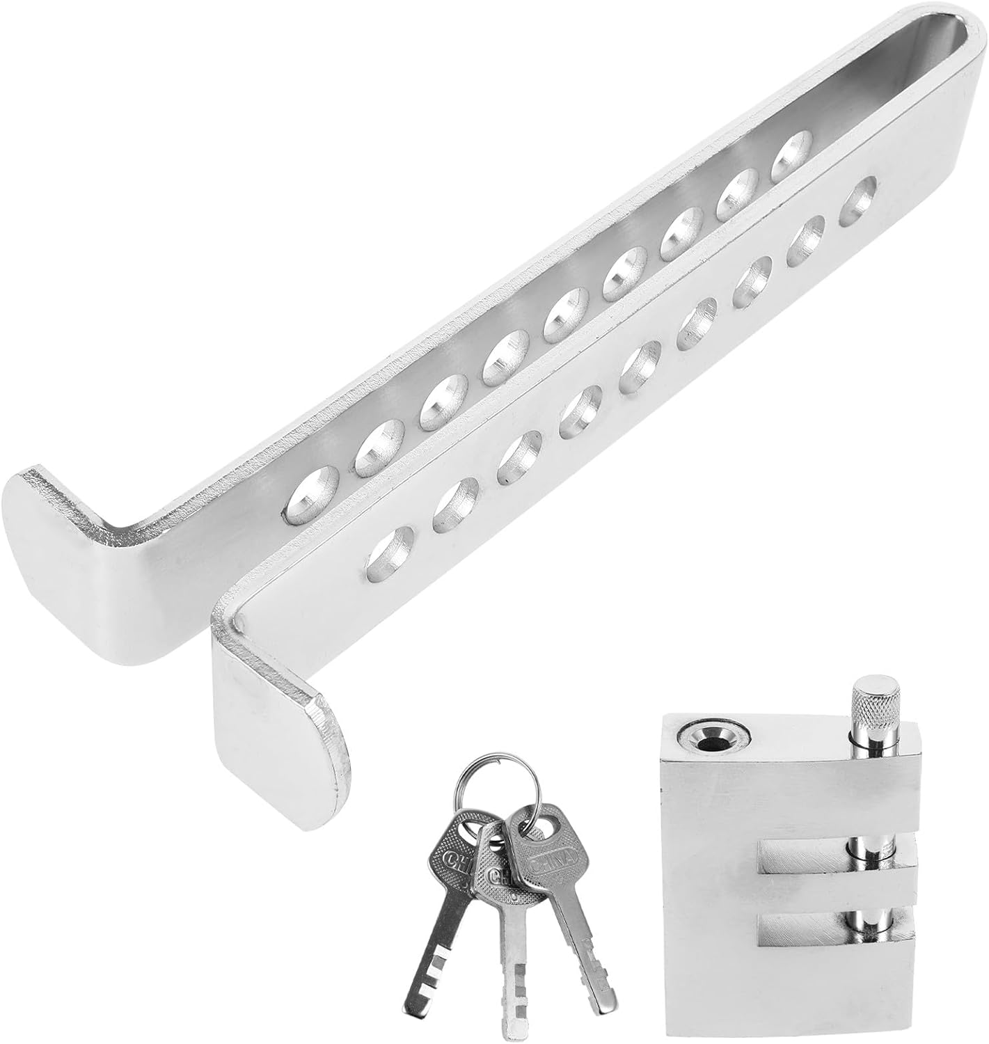 Adjustable Telescopic Car Pedal Lock with 3 Keys, Anti-Theft Brake and Clutch Protection Device for Vehicle Safety