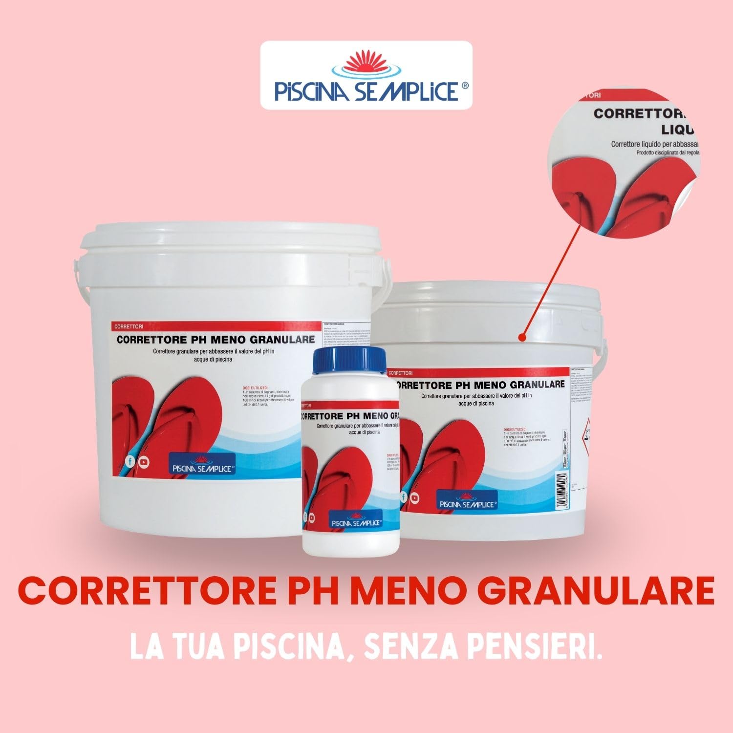 Lapi - 25 kg Secchio Correttore di PH Meno Minus Granulare. per Ridurre Valori di PH Troppo Alti