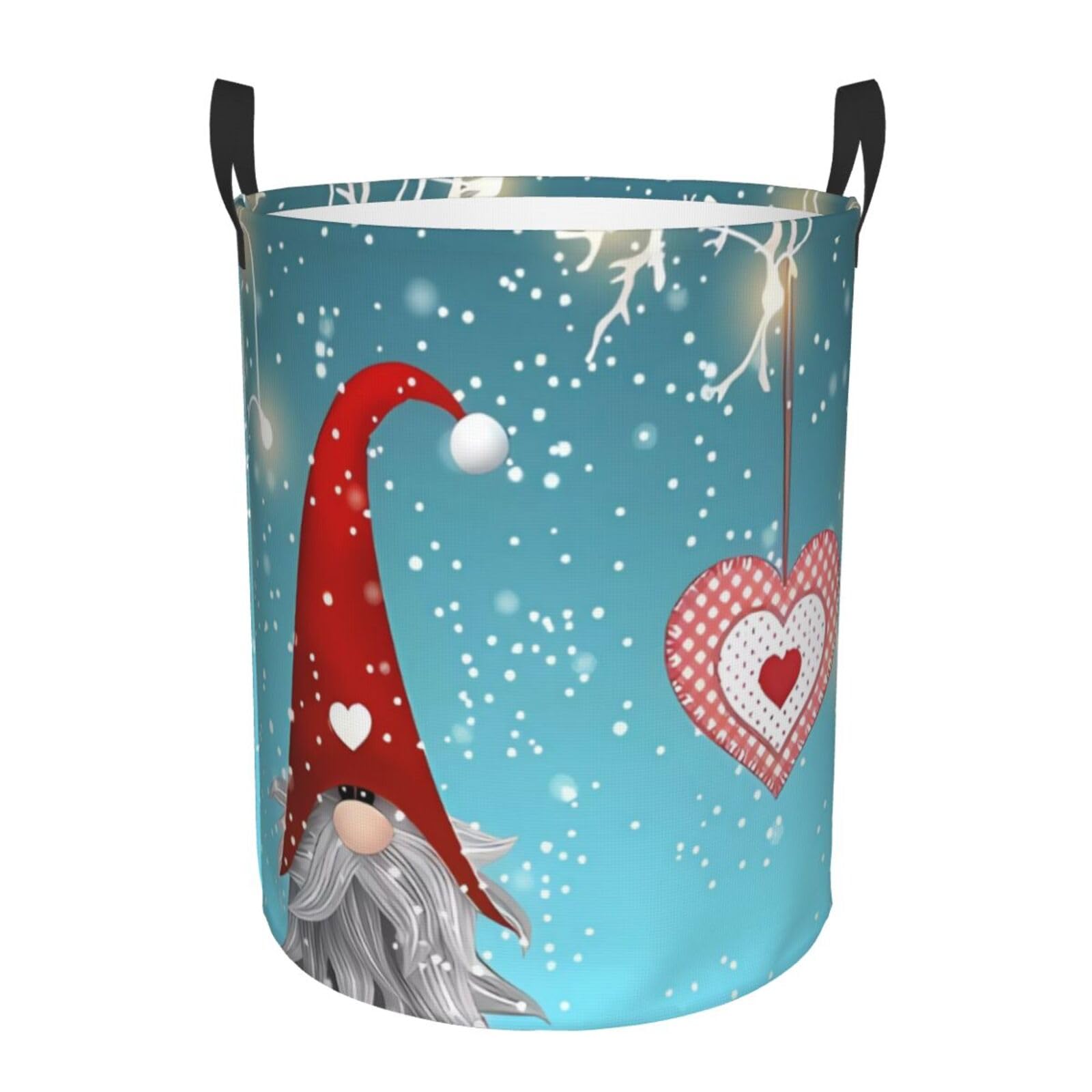 Sac à linge autonome pour chambre et dortoir au design de Noël traditionnel
