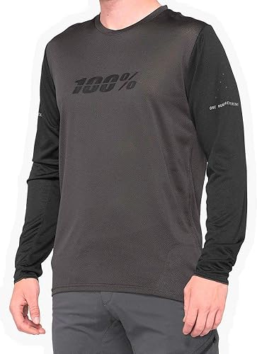 100% Ridecamp - Maillot de manga larga - Hombre NegroCarbón 2022, M, NegroCarbón