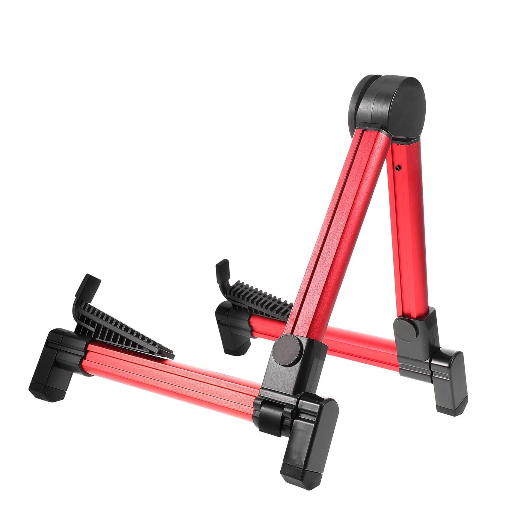 Support de guitare pliable transport facile pied réglable aluminium rouge pour électrique