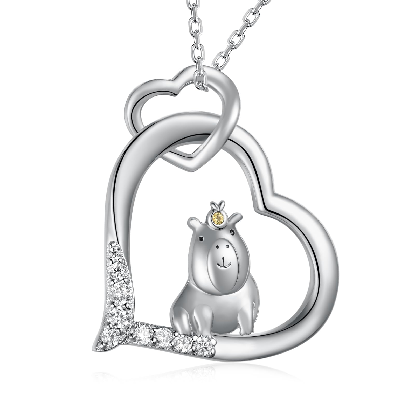 Pendentif capybara argent fin 925 bijou créateur de luxe