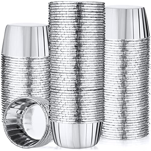 Image of 300 Pack Cupcake Cups Disposable Foil Muffin Liners, Silver
