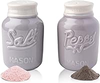 Vista 11 de Comfify Salero y pimentero Mason Jar – Cerámica Aqua Coral – Decoración de cocina rústica, estilo shabby chic