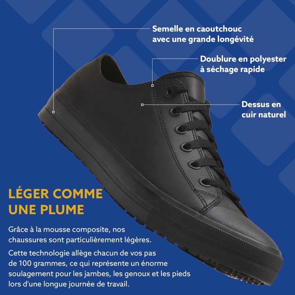 Shoes for Crews Delray – Baskets Antidérapantes Mixtes à Enfiler | Chaussures de Travail Confortables pour Hommes et Femmes en Restauration, Commerce de Détail et Plus