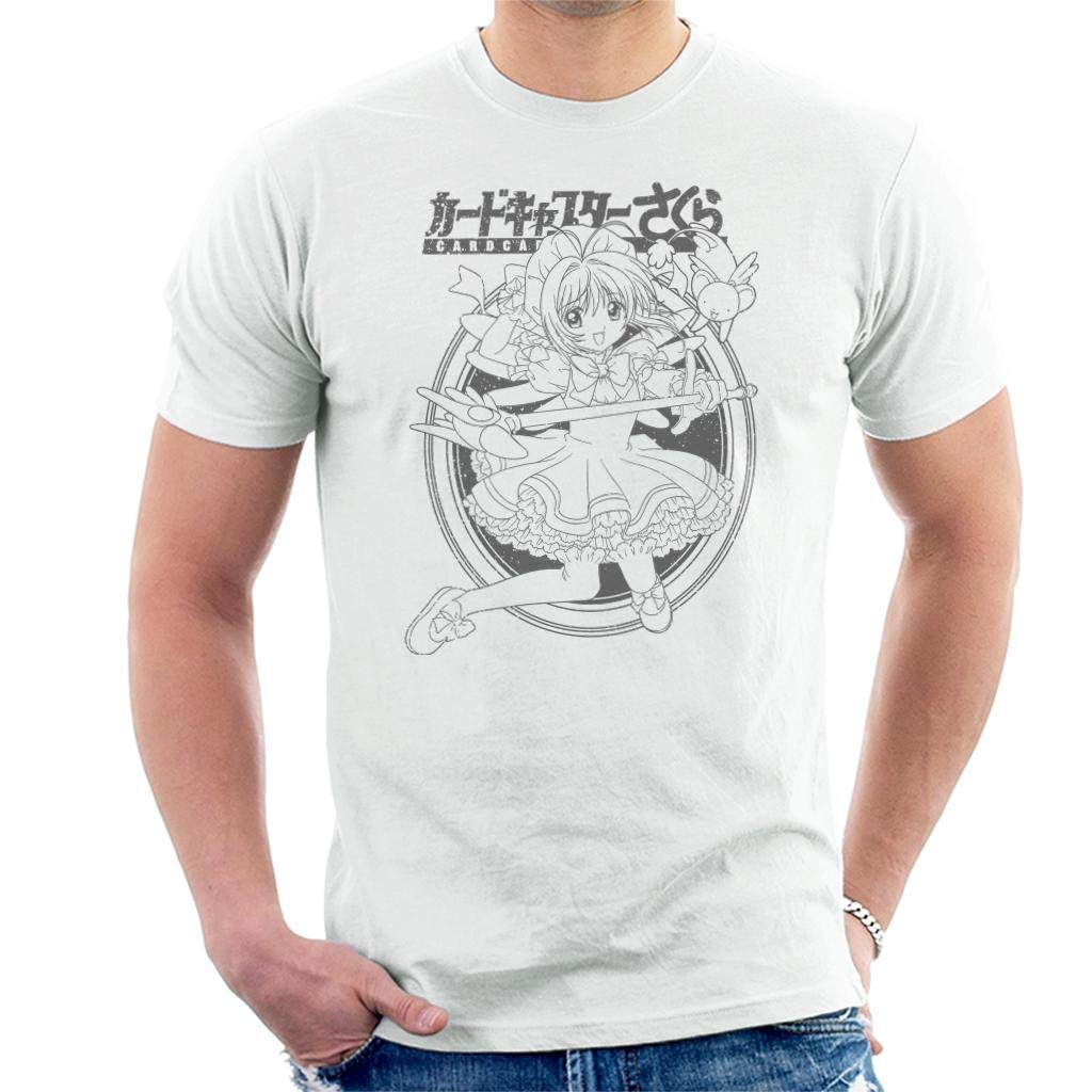 Cardcaptor Sakura Kinomoto and Cerberus Men's T-Shirt White