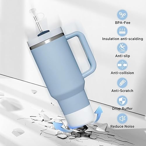 Miniatura 5 de Stanley Cup Accessories 10 unidades, incluye 4 tapas de pajilla, 2 tapones cuadrados para derrames, 2 tapones redondos para fugas, 2 botas de