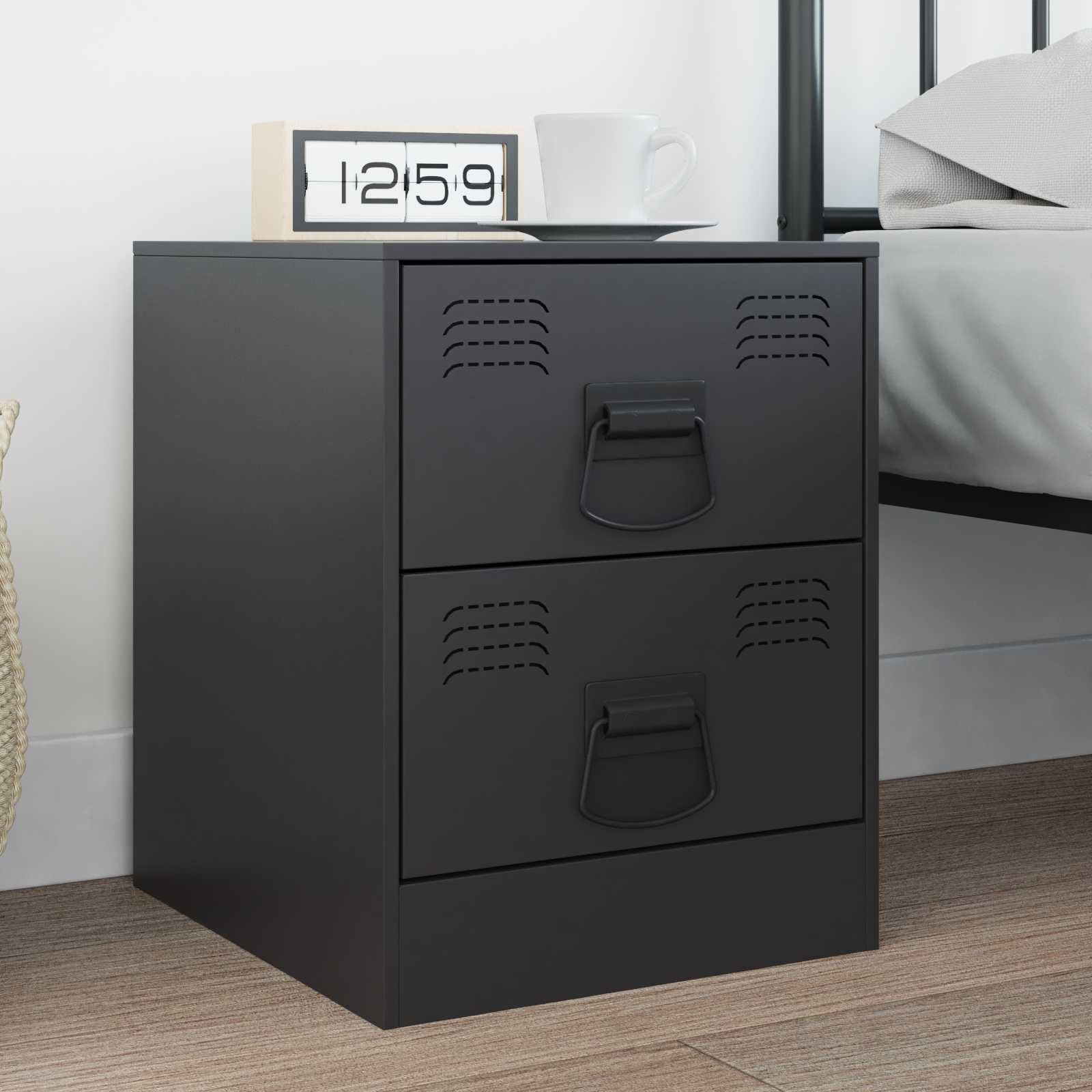 Poignées d'armoire en métal noir 85x45mm pour meuble et tiroir de cuisine