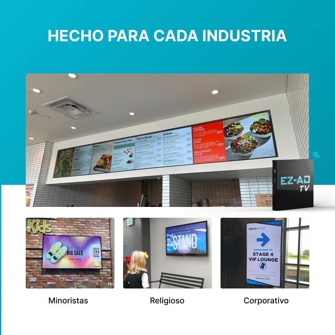 Reproductor de señalización digital para TV, kit de reproductor de señalización digital 4K, publicación automática de contenido, control en la nube, agrega tu presentación de PowerPoint, Plan gratuito