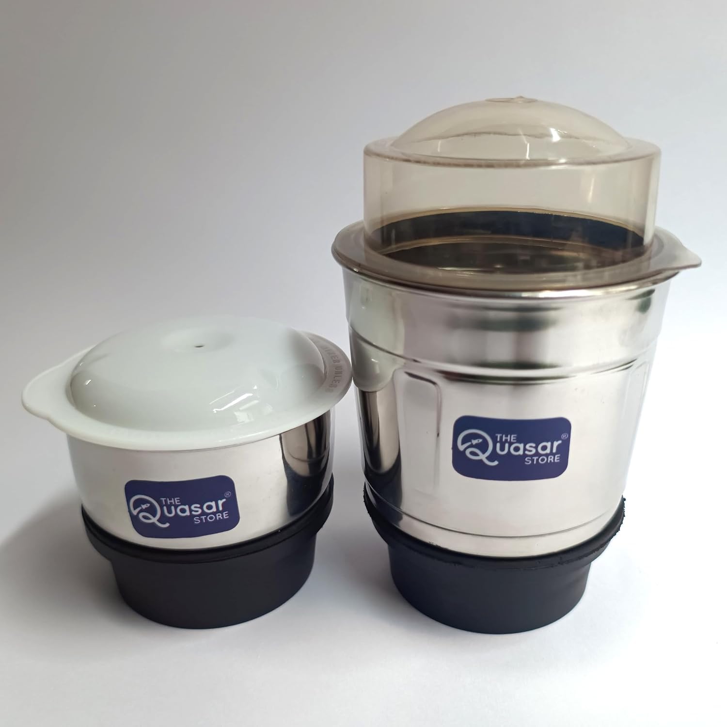 THE Quasar STORE Combo Chutney Jar, Mixer Jar (180 Ml 600 Ml) Suitable For All Local & Branded Mixer Which Comes With 2 Lock & 4 Teeth Coupler - Silver-image-24