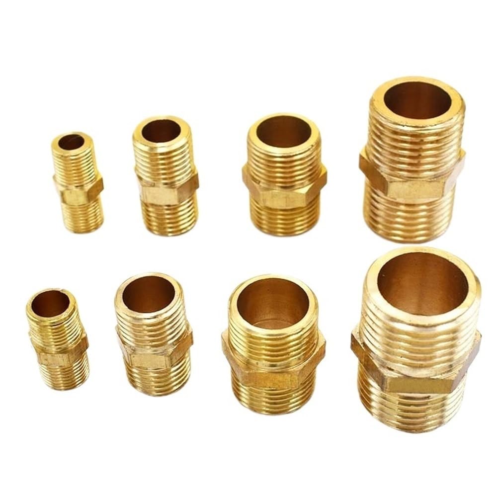 Mosiężny adapter do łączenia rur pneumatycznych z sześciokątnym nyplem, 1/8 1/4 3/8 cala BSP, męski - 1 szt.(1-1/4x1-1/2ines)