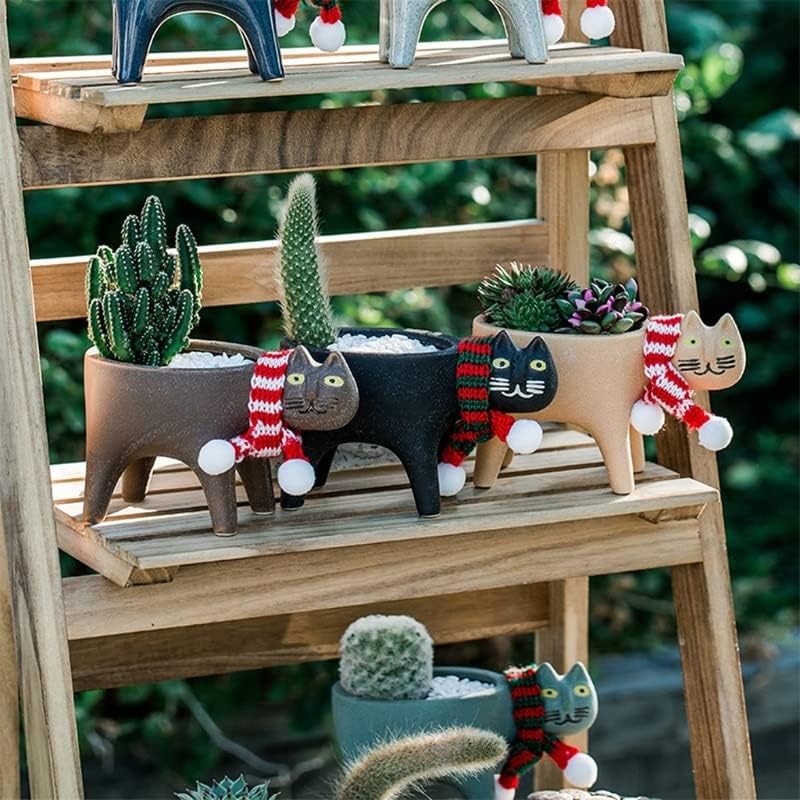 Miniatura 3 de Macetero para gatos, maceta para suculentas, macetas de cerámica, macetas de animales para plantas de interior para decoración de interiores del
