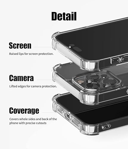 Miniatura 7 de GOOSPERY Crystal Shield - Funda compatible con iPhone 14 Pro Max, tecnología a prueba de golpes, antiamarilleo, protección de borde elevado,
