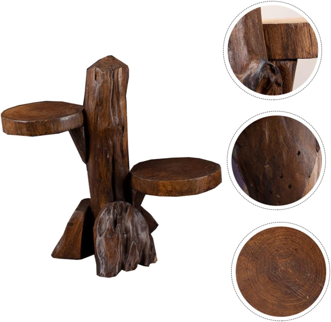 VANZACK Decorative Wood Plant Holder Multi-tiered Succulent Display Shelf for Indoor Home Decor Minimalist Design Plant Stand for Small Spaces and Housewarming Gifts