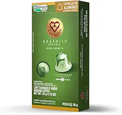 3 Corações Cápsulas de Café Orgânico, Compatíveis com Nespresso, contém 10 cápsulas