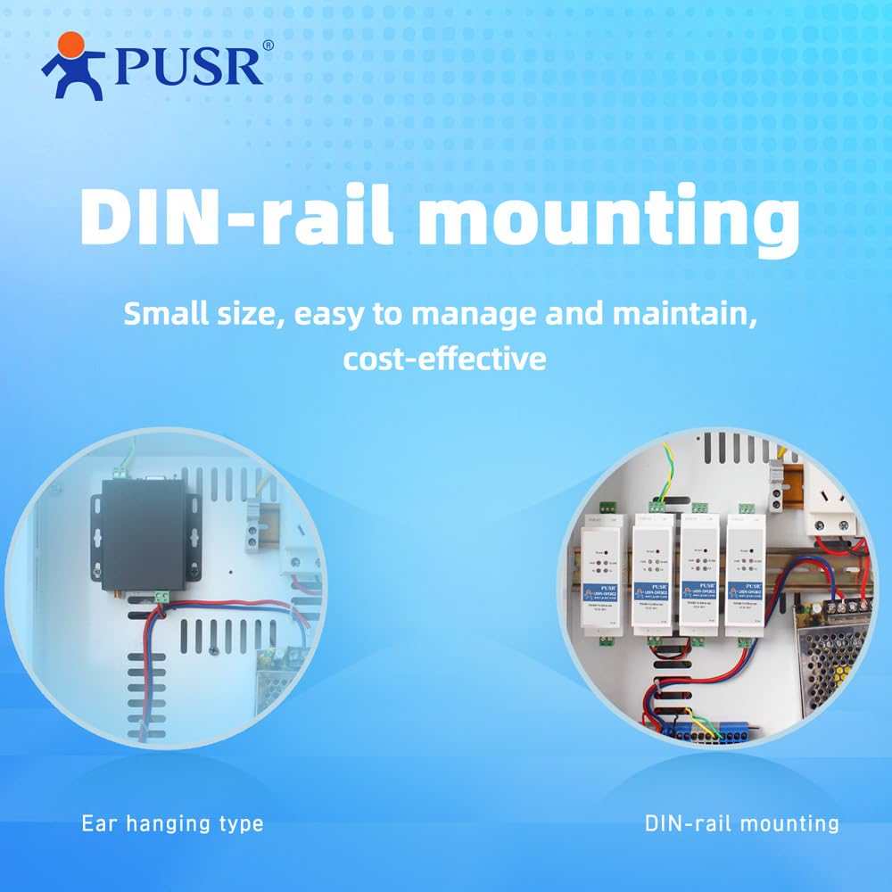 Convertidor de riel DIN RS485 a Ethernet Modbus RTU a TCP Modbus Gateway transmite datos de forma transparente entre TCP/IP y RS485 página web definida por el usuario USR-DR302