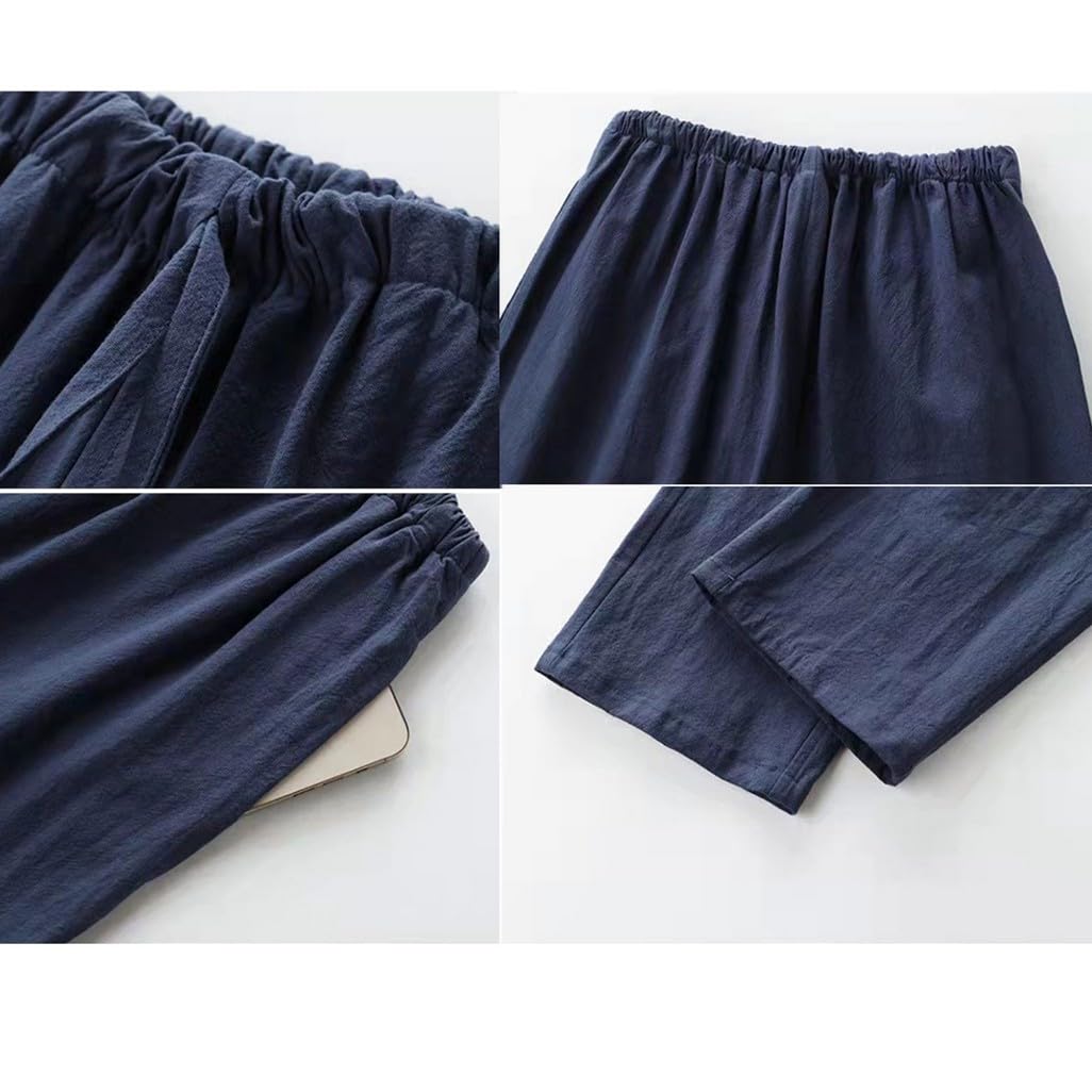 Baumwoll-Leinen-Tang-Anzug für Herren, Hanfu, chinesische traditionelle Kleidung, Kampfsport-Anzug, Kung-Fu-Flügel-Chun-Jacke, langärmelig, Tai-Chi-Uniform, Mantel, Hose