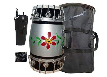 GT manufacturers Wood Dholak Musical Instrument Drum Nuts N Bolt With Tool Kit (Silver)