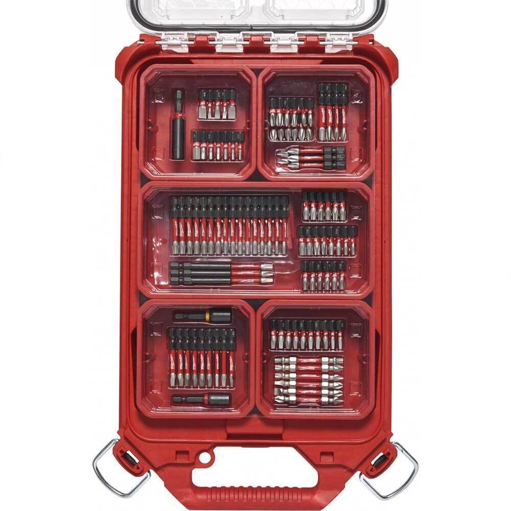 Juego de puntas de destornillador, 100 piezas, juego de puntas de destornillador de impacto, para Milwaukee 48-32-4082, organizador de paquete, kit de paquete de brocas de destornillador
