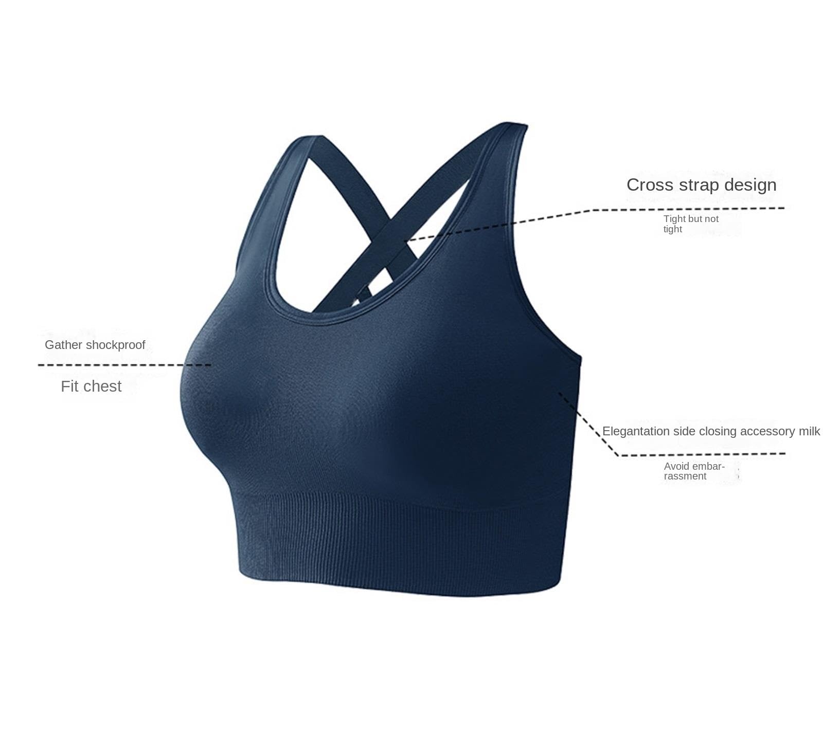 Biustonosz Sportowy Fitness Damski Stanik Sportowy Wspierający Wyściełane Paski Krzyżowe Fitness Yoga Body Running Sports Bra Stanik Sportowy Damski