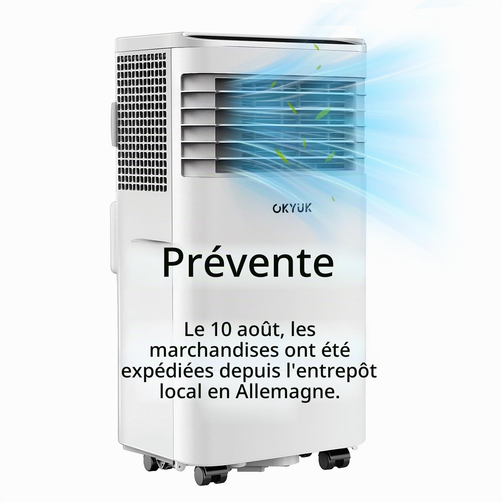 Climatiseur Mobile 7000 BTU avec tuyau d'évacuation | Climatiseur portable 4 en 1 | Fonctionnement silencieux | Kit d'installation fenêtre | Minuterie 24 heures | Pour pièces jusqu'à 25 m²