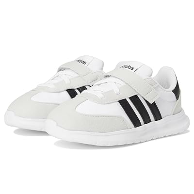 adidas Kids Run 70s 2.0 Elastic Lace Sportswear Shoes (Toddler) Kids Shoes White/Black/Grey