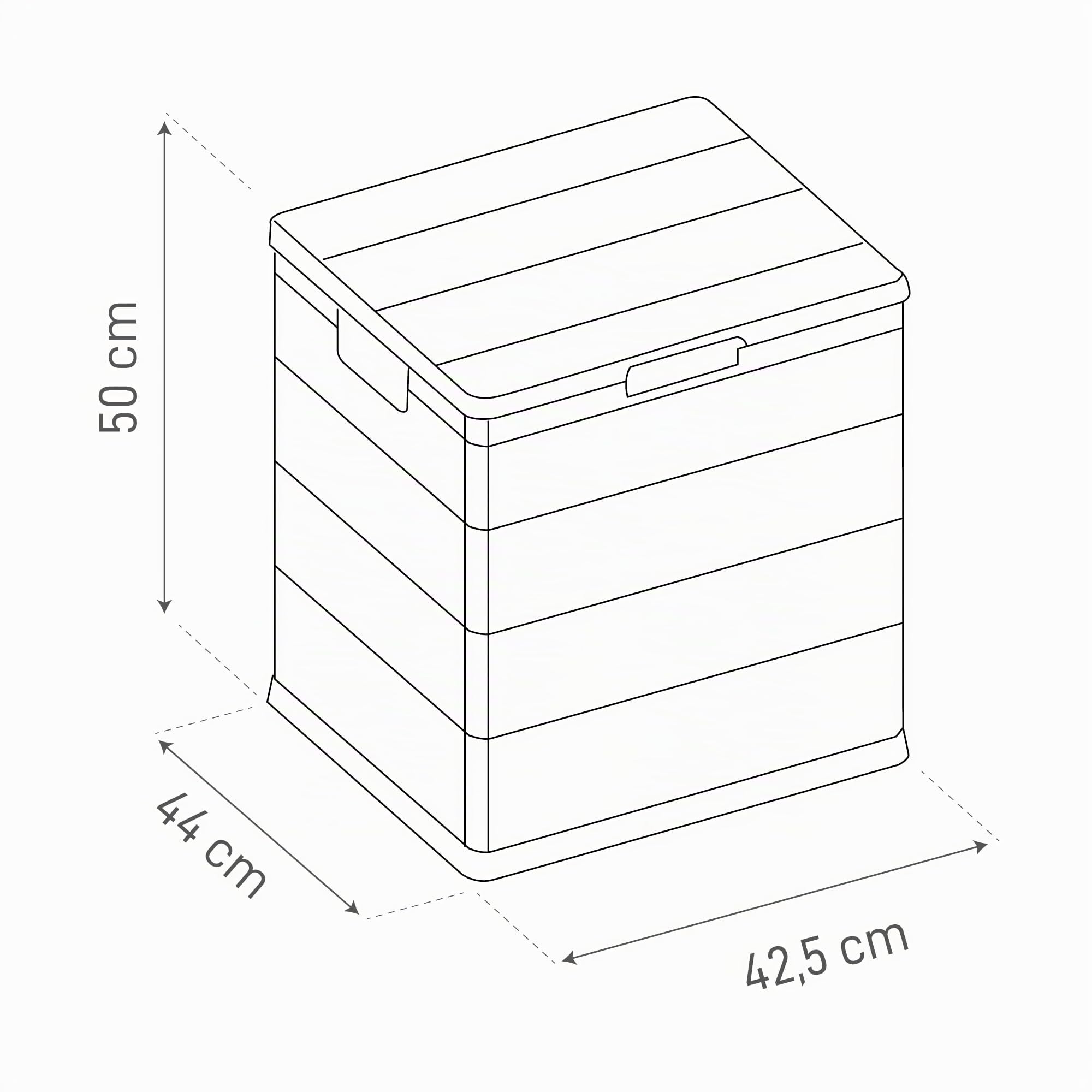 Toomax Multibox Woody's 90 baule da 90L contenitore da esterni antracite 42,5x44x50h effetto legno plastica resistente UV foro lucchetto