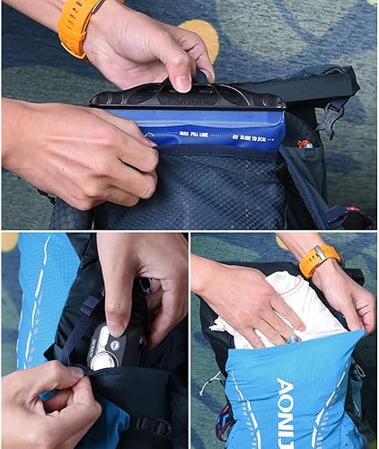 Miniatura 6 de AONIJIE Chaleco de hidratación ligero de gran capacidad de 18L con 14 bolsillos, mochila para correr, senderismo, camping y ciclismo