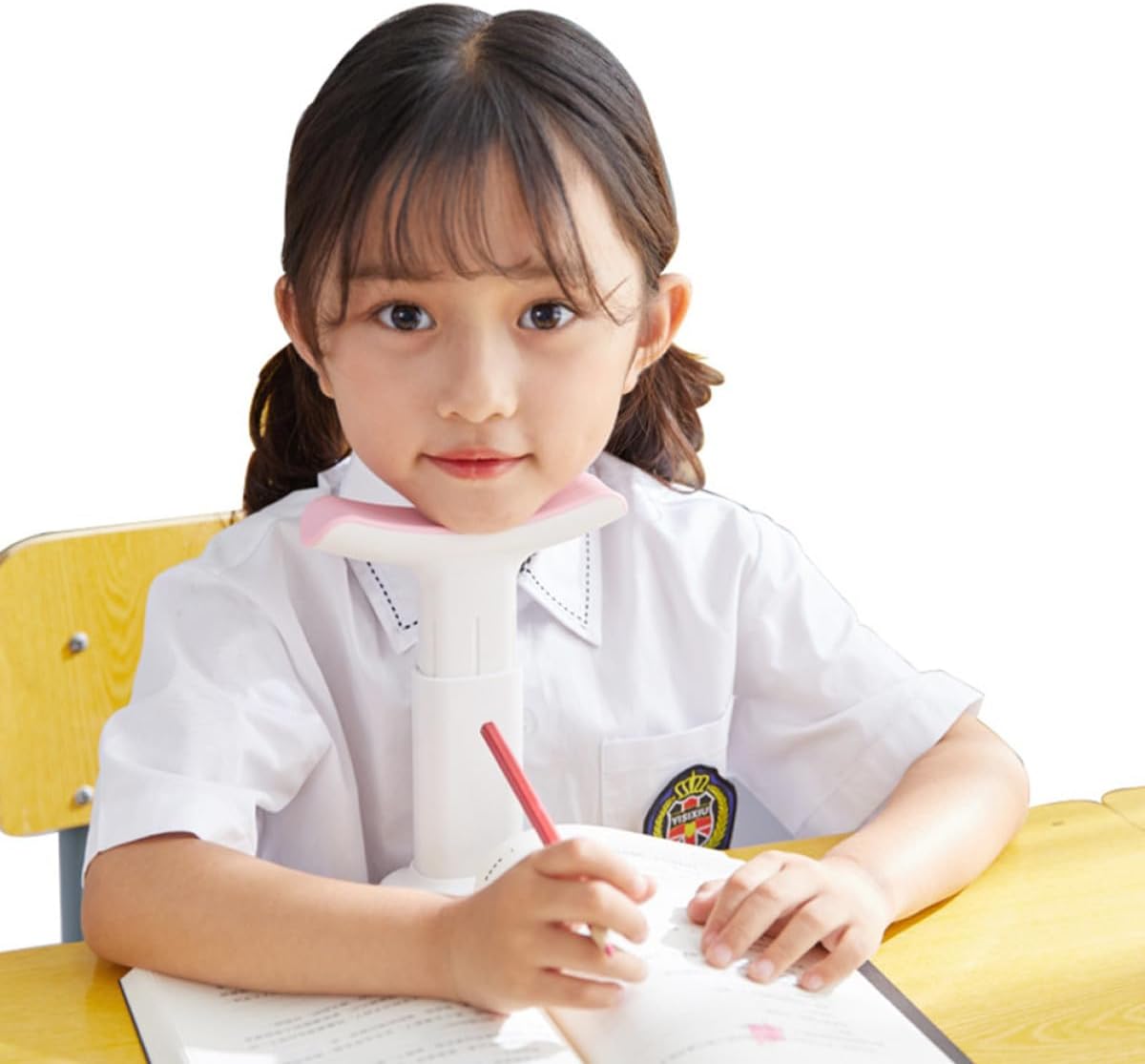 KALLORY Writing Posture Corrector Frame for Students Pink Sitting Posture Support Tool to Prevent Slouching and Nearsightedness for ‘s Learning and Writing