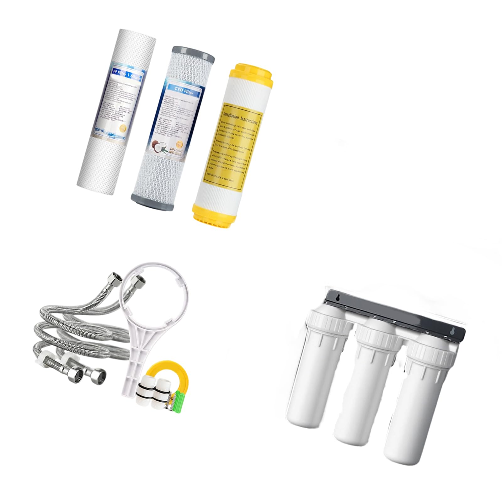 Efficiency 3 Stage PP Water Filtrations Systems 10Inch Drinking Water Filter for Clean Drinking in Household Kitchen Filter