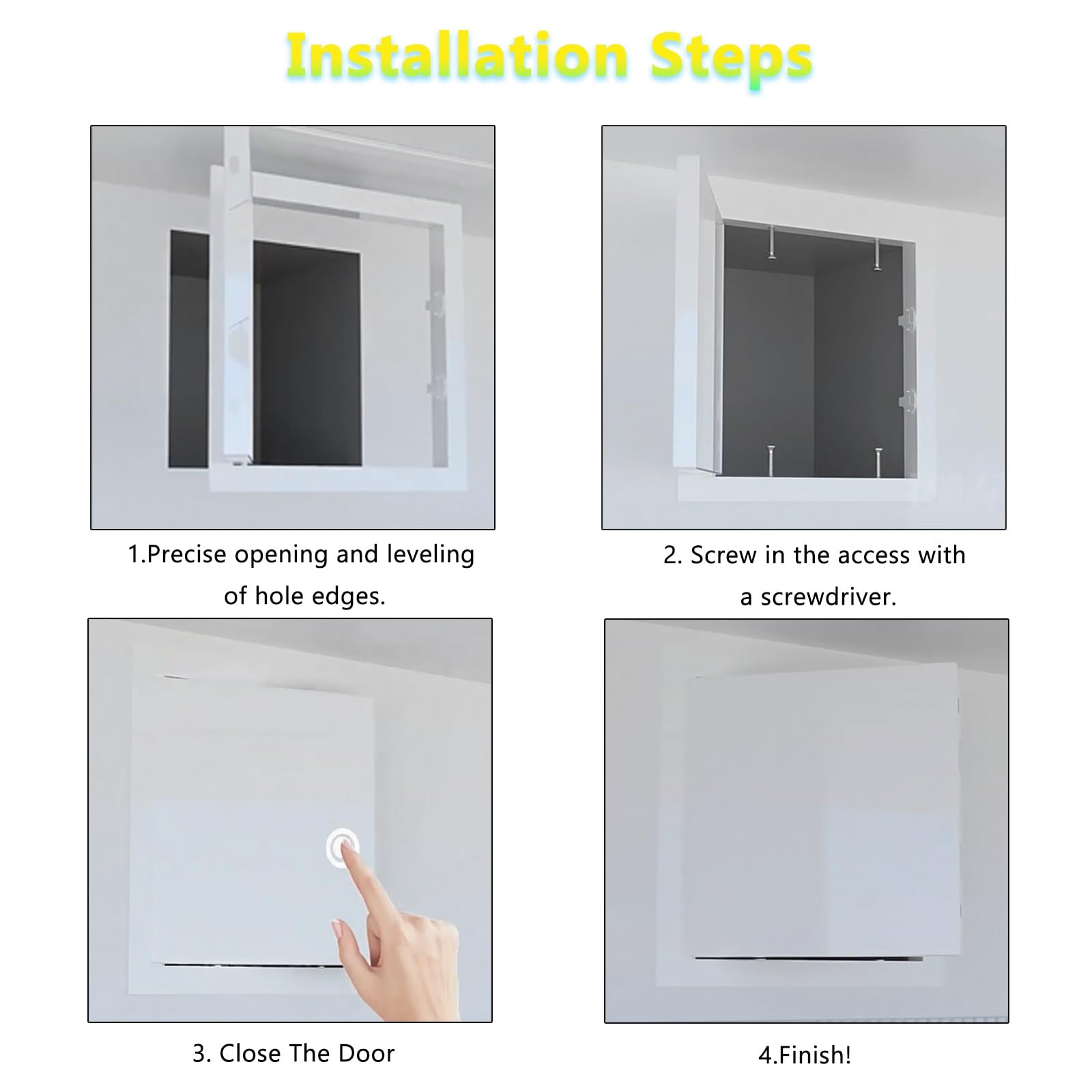 Porta di accesso ad incasso in lega di alluminio senza giunzioni - Sportello di ispezione delle utenze push to open-1pz(330x457mm)