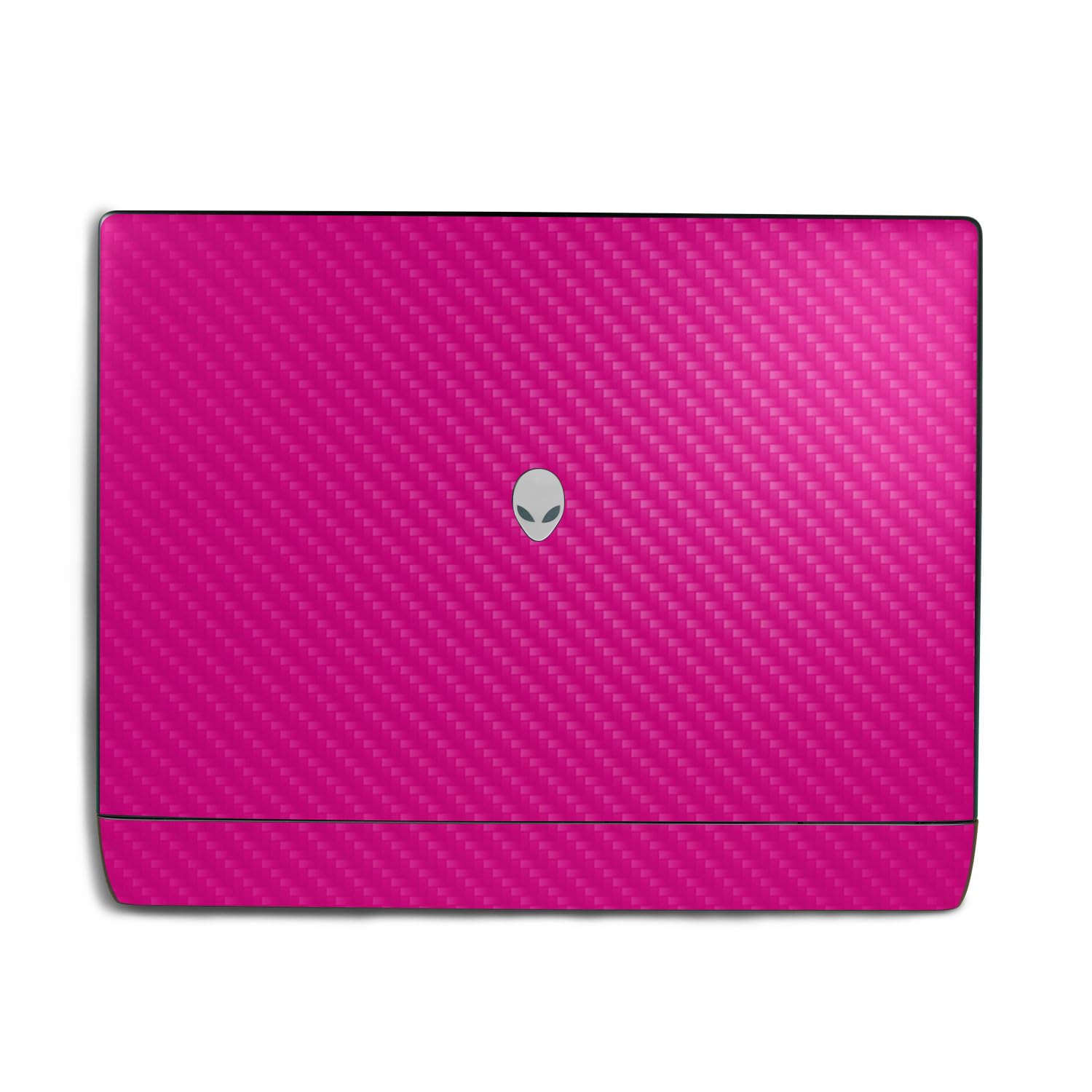Carbon Fiber Laptop Skin Compatible with Alienware 18 Area-51 (2025) Top Cover Only - Solid Hot Pink - Premium 3M Vinyl Protective Wrap Decal Cover - Easy to Apply | Crafted in The USA by MightySkins