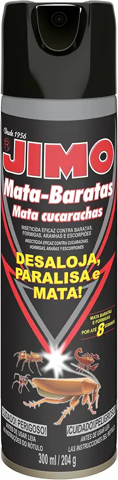 JIMO Mata Baratas Formigas Aranhas Escorpião Ação Até 8 Semanas Aerossol 300ml