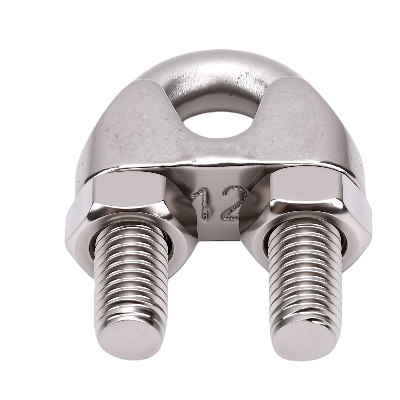 Fafeicy Morsetto per Fune, 20 Pezzi, in Acciaio Inox 304, con Bullone a U, per Cavo da 12 Mm, Altezza Testa 17,8 Mm, Dadi Filettati per Cartello Ringhiera, Ancoraggi per Recinzione,
