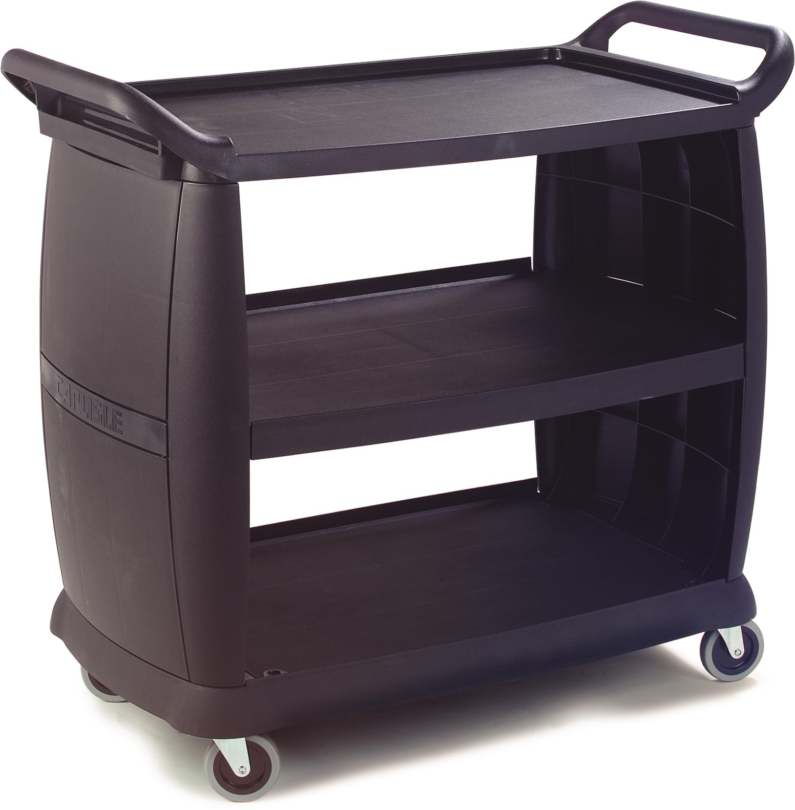 Carlisle FoodService ProductsBussing Cart 300 Lb Capacity with Omnidirectional Casters for Kitchens, Restaurants, and Fast Food, Plastic, 42 x 23 x 37.5 Inches, Black, Large