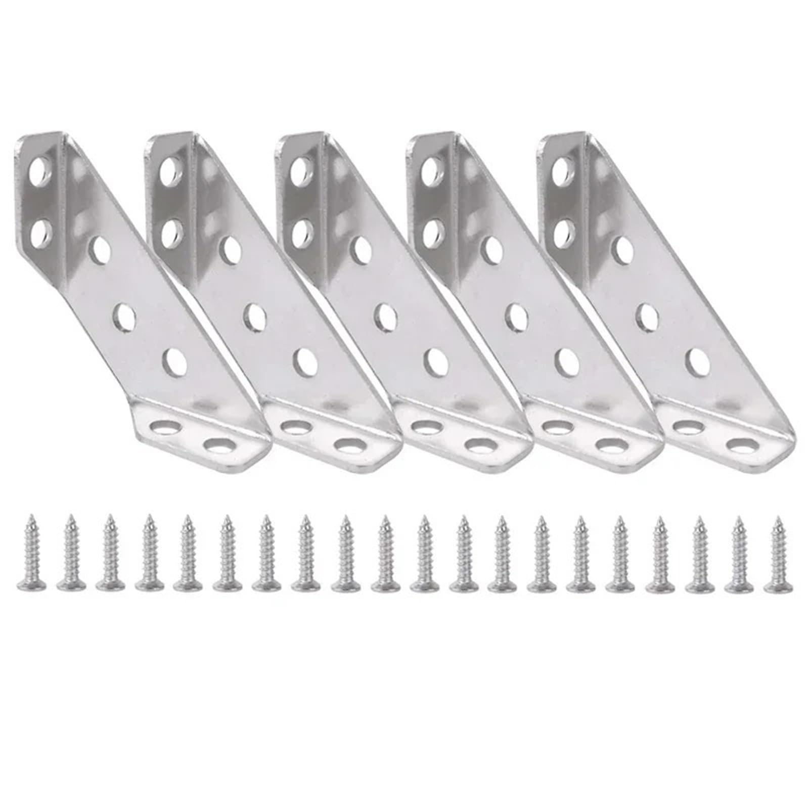Corner Braces Brackets Stainless Steel 90 Degree Corner Bracket with Matching Screws for Cabinet Frame Fixed Assembly Use(5Sets)