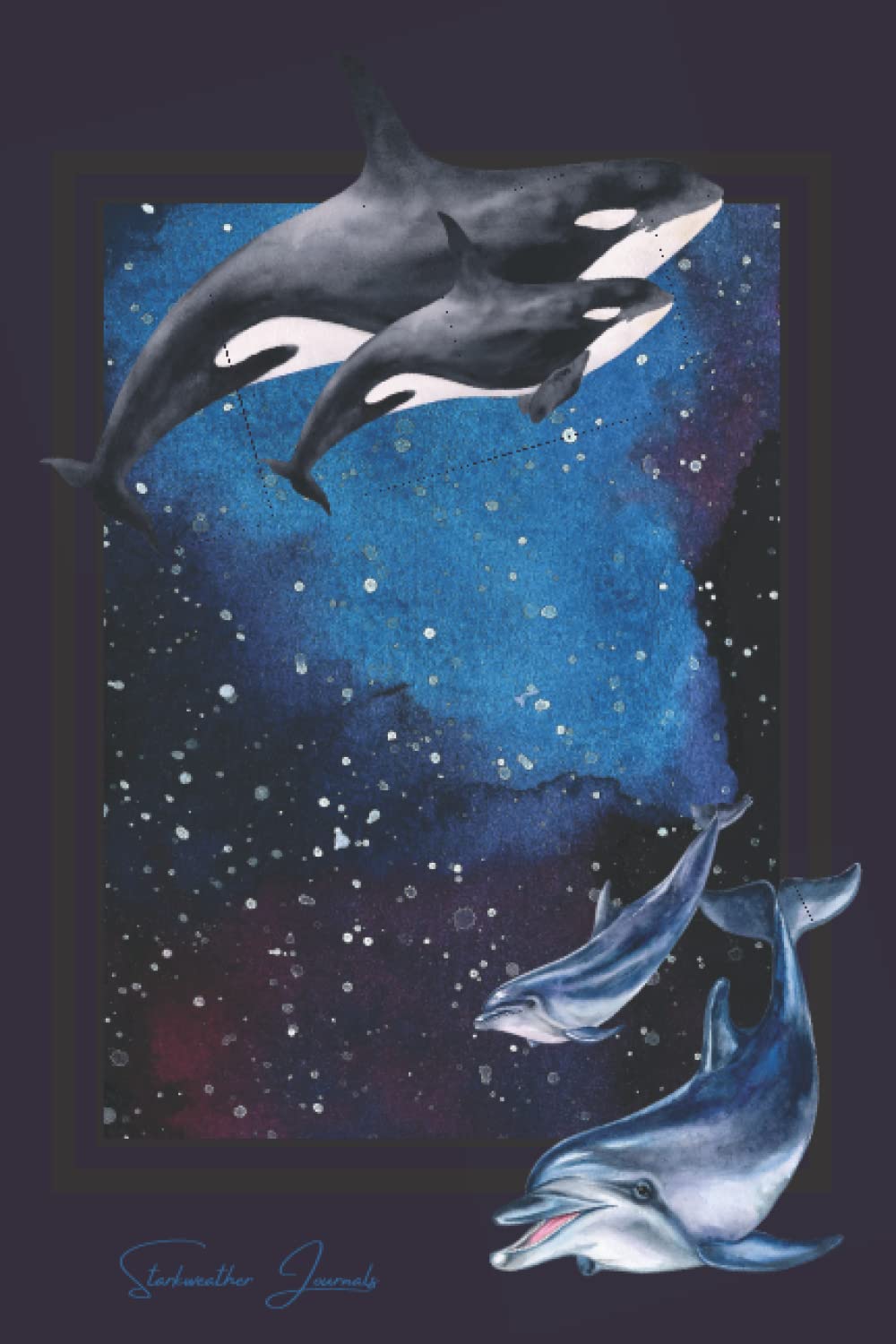 Orca & Dolphin Galaxy Journal: 6"x9" Writing Journal With 120 Lined Ocean Themed Pages