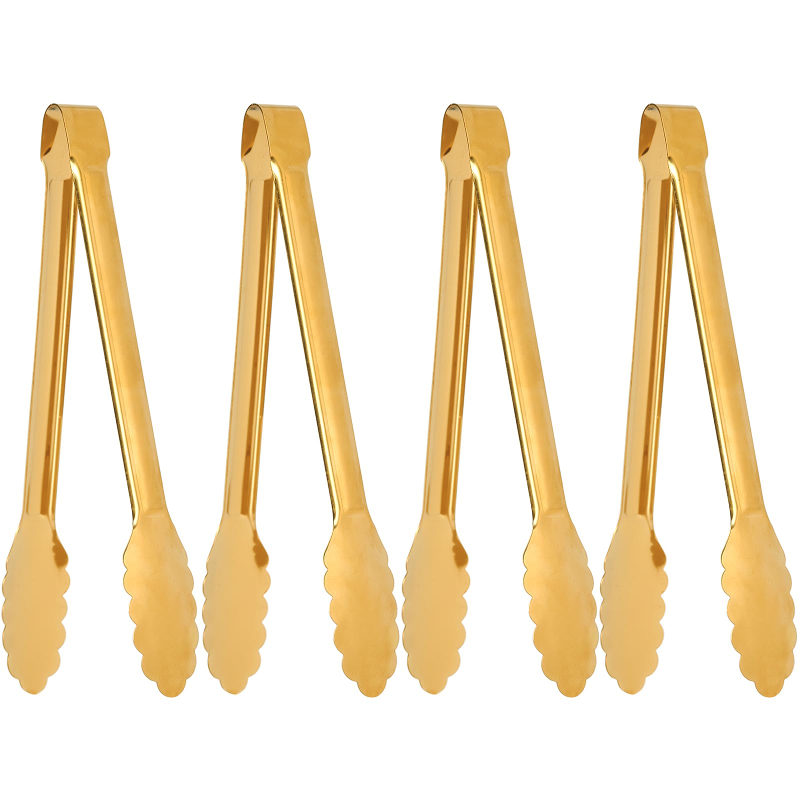 Stainless Steel Serving Tongs - 6 Pack Gold -8