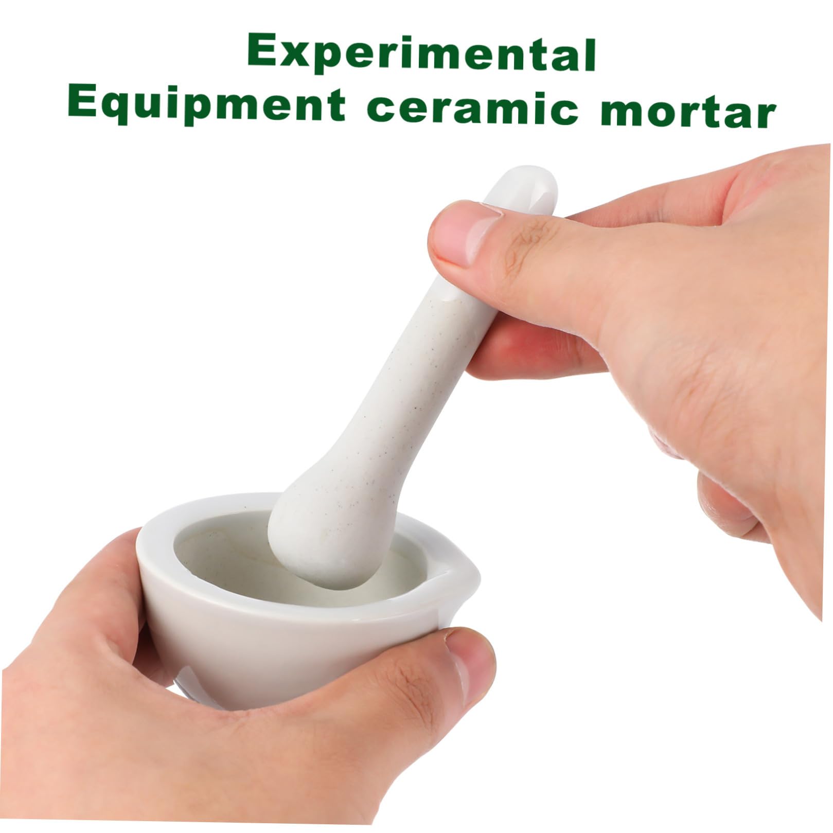 Mortier et Pilon en Porcelaine Blanc, Kit Fait Main pour Broyage, Forme Ronde 2 Sets, Cuisine et Épices