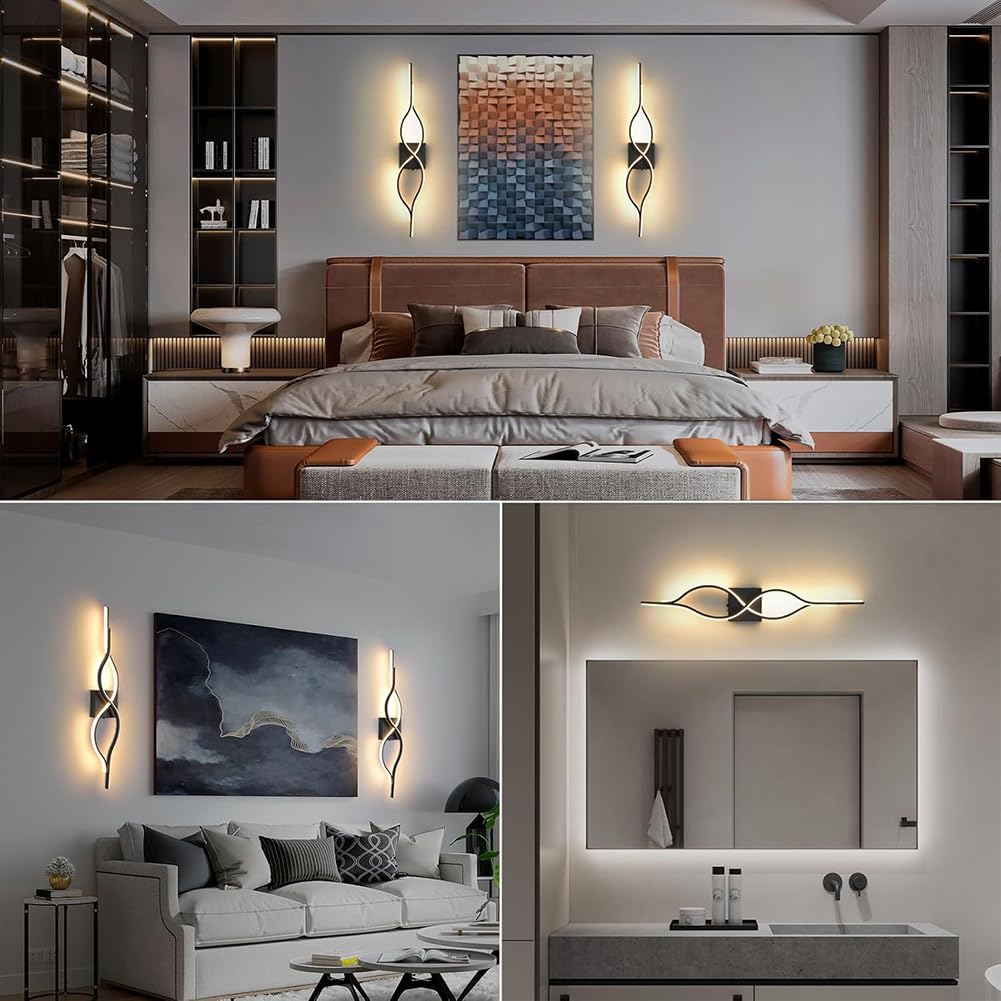 Aplique de Interior LED Recargable sin Conexión Eléctrica con Mando a Distancia Lámpara Moderna para Salón con Temporizador Iluminación de Pared Inalámbrica Interruptor Táctil 80cm,2 stück