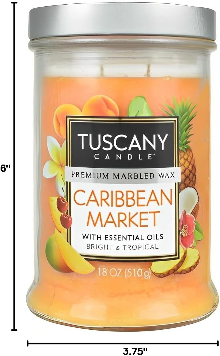 Tuscany Candle Caribbean Market: Tropical Fruit Scented Candle, 18 oz