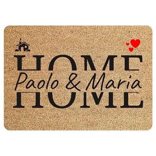 Tappeto Zerbino personalizzato con nome Famiglia Home Ingresso Casa 60x40 cm