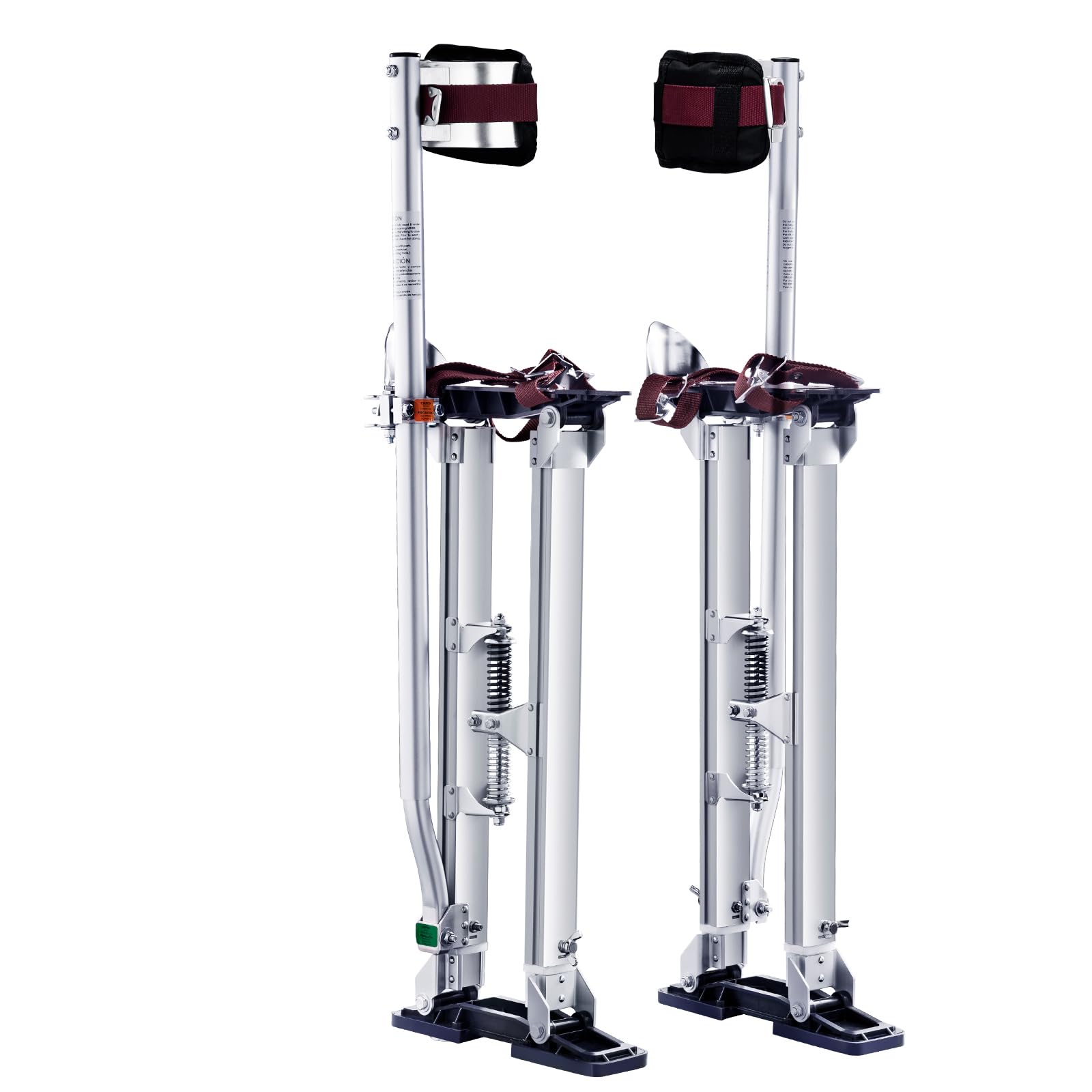 24''-40'' Regulowane aluminiowe szczudła do płyt gipsowo-kartonowych z nakolannikami, Trwałe, antypoślizgowe narzędzie do płyt gipsowo-kartonowych i taśmowania, Srebrne