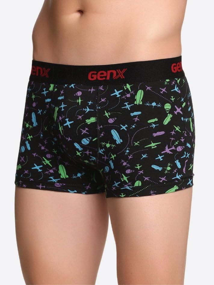 Image of Genx Jazz Printed Trunk - Elegant, Trendy&Comfortable, 100% Combed Cotton Men's Underwear(Colors&Print May Vary)